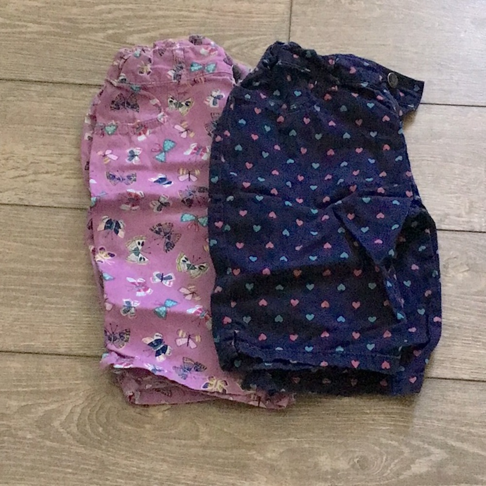 Pink and Navy Heart and Bow Print Shorts
